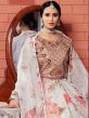 Off White Festive Floral Lehenga Choli In Organza