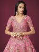 Pink Sequined Festive Lehenga Choli In Art Silk