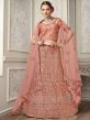 Orange Wedding Wear Embroidered Lehenga Set