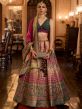 Pink And Green Traditional Silk Lengha Choli