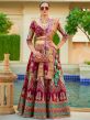 Maroon Bridal Lehenga Set With Traditional Prints