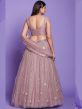 Purple Mirror Embellished Bridesmaid Lehenga Set