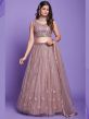 Purple Mirror Embellished Bridesmaid Lehenga Set