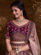 Purple Stone Embellished Lehenga Set In Art Silk