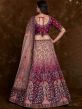 Purple Stone Embellished Lehenga Set In Art Silk