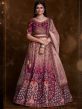 Purple Stone Embellished Lehenga Set In Art Silk