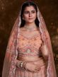 Orange Bridesmaid Lehenga Choli With Stone Work