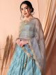 Blue Lehariya Lehenga Choli In Georgette