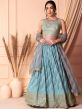 Blue Lehariya Lehenga Choli In Georgette