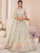 White Embroidered Net Lehenga Set With Dupatta