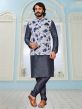 Grey,Off White Colour Men's Kurta Pajama Jacket.