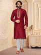 Maroon Colour Art Silk Traditional Kurta Pajama.