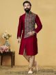 Red Colour Dupion Silk Designer Kurta Pajama.