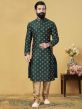 Dupion Silk Readymade Kurta Pajama Green Colour.