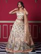 Silk Fabric Lehenga Choli White Colour.