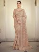 Peach Colour Satin,Georgette Fabric Saree.