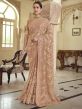 Brown Colour Satin,Georgette Fabric Party Wear Saree.