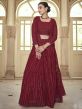 Maroon Colour Georgette Fabric Designer Lehenga Choli.