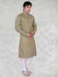 Cotton Fabric Kurta Pajama Brown Colour.