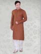 Peach Colour Cotton Fabric Readymade Kurta Pajama.