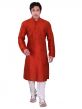 Dupion,Jute Fabric Mens Kurta Pajama Golden Colour.