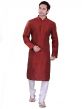 Green Colour Dupion,Jute Fabric Mens Kurta Pajama.