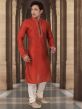 Golden Colour Dupion Fabric Kurta Pajama For Men.