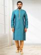 Teal Blue Colour Mens Kurta Pajama.