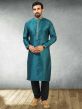 Teal Blue Colour Mens Readymade Kurta Pajama.