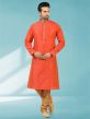 Rust Colour Jacquard,Brocade Silk Readymade Kurta Pajama.