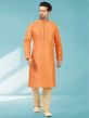 Orange Colour Mens Designer Kurta Pajama.