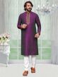 Purple Colour Art Silk Fabric Party Wear Kurta Pajama.