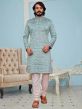 Sky Blue Colour Art Silk Fabric Designer Kurta Pajama.