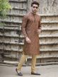 Designer Kurta Pajama Brown Colour in Cotton Fabric.