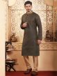 Yellow Colour Mens Kurta Pajama Jacquard Fabric.