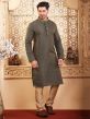 Brown,Black Colour Jacquard Fabric Mens Kurta Pajama.