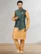 Jacquard,Banarasi Silk Fabric Mens Kurta Pajama Jacket.