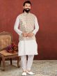 Mens Designer Kurta Pajama Off White,Cream Colour.