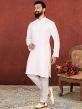 White Colour Georgette Fabric Kurta Pajama.