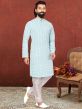 Georgette Fabric Kurta Pajama Sky Blue Colour.