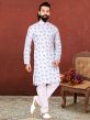 Off White Colour Digital Print Kurta Pajama.