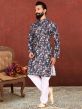 Digital Print Kurta Pajama Blue Colour.