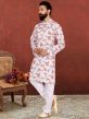 Off White Colour Printed Kurta Pajama.