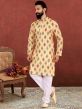 Yellow Colour Cotton Fabric Printed Kurta Pajama.