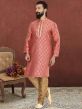 Red Colour Jacquard,Silk Fabric Readymade Kurta Pajama.