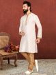 White Colour Dupion Silk Fabric Readymade Kurta Pajama.