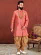 Pink Colour Wedding Indowestern in Jacquard,Silk Fabric.