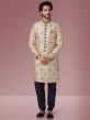 Designer Mens Indowestern Golden,Blue Colour.