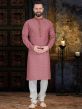 Pink Colour Cotton Fabric Designer Kurta Pajama.