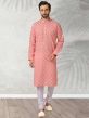 Designer Kurta Pajama Pink Colour in Cotton Fabric.